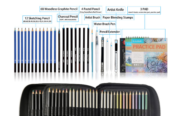 Kredki artystyczne do rysowania i kolorowania dla dorosłych, 126 picse, miękki rdzeń - Wianko - 5