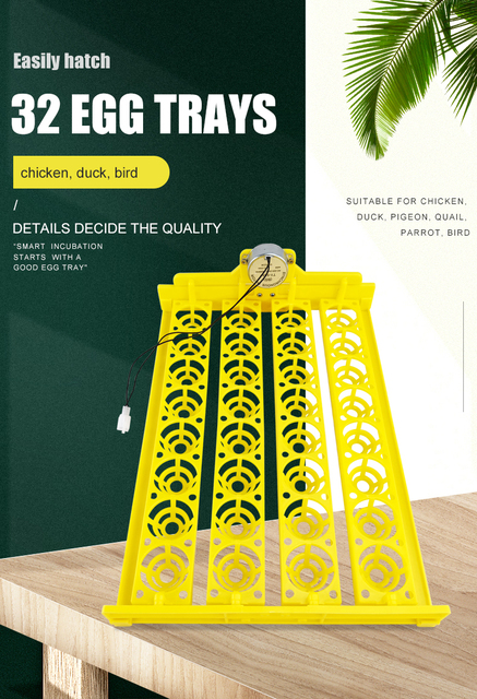 Inkubator do jaj automatyczny 32 jaja, z obrotowym taczką, dla drobiu - sprzęt do wylęgu - Wianko - 1