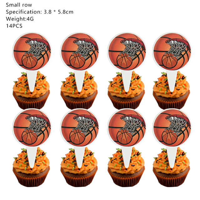 Jednorazowe zastawy stołowe na imprezę tematyczną koszykówka - zestaw serwetek i ozdobna wykończenie tortu, idealne dla młodego entuzjasty sportu - Wianko - 6