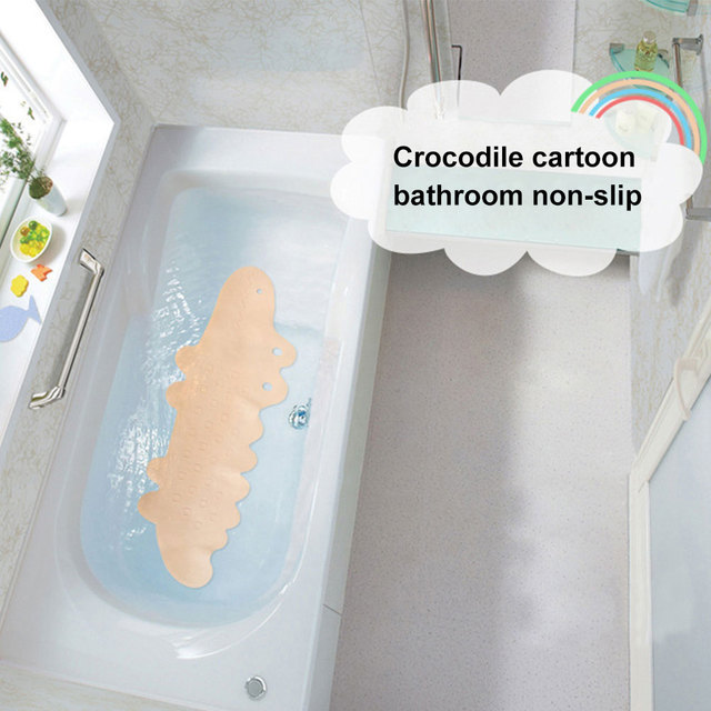 Mata do kąpieli antypoślizgowa Cute Cartoon krokodyl, długa, dla dzieci - Wianko - 3