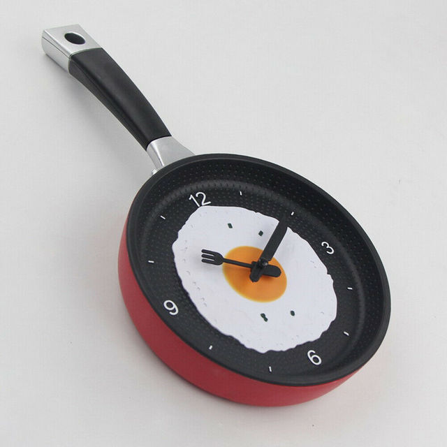 Nowy zegar ścienny z patelnią - dekoracja kuchenna z widelcem i nożem - Wianko - 8