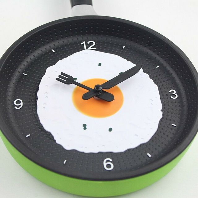 Nowy zegar ścienny z patelnią - dekoracja kuchenna z widelcem i nożem - Wianko - 5