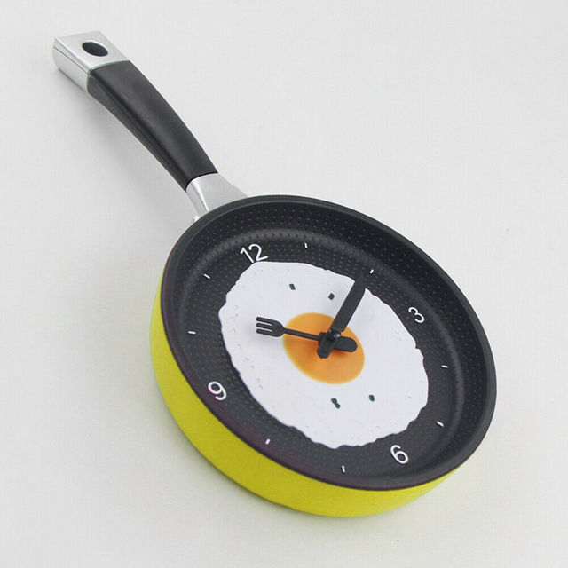 Nowy zegar ścienny z patelnią - dekoracja kuchenna z widelcem i nożem - Wianko - 4