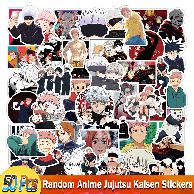 50 sztuk wodoodpornych naklejek z Anime Jujutsu Kaisen do laptopa, deskorolki, kasku, bagażu i motocykla - Wianko - 3