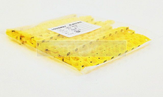 Tuleje do kabli - Plastikowy znacznik klip do kabla M-0 M-1 M-2 M-3 marker drutowy Alphabit A-Z 1.5 sqmm, żółty, izolowane - Wianko - 11