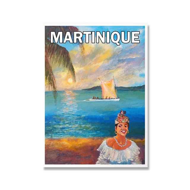 Plakat Vintage Travel Martynika Hawaje Valencia do dekoracji salonu - druk na płótnie o wysokiej jakości - Wianko - 8