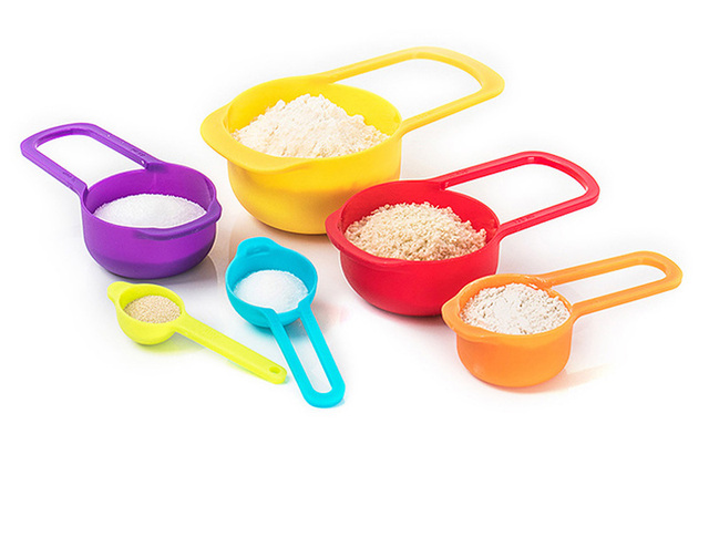 Zestaw 6 miarek łyżkowych Rainbow Cup - DIY narzędzia do pieczenia - plastikowe - PP - ze skalą - akcesoria kuchenne - Wianko - 4