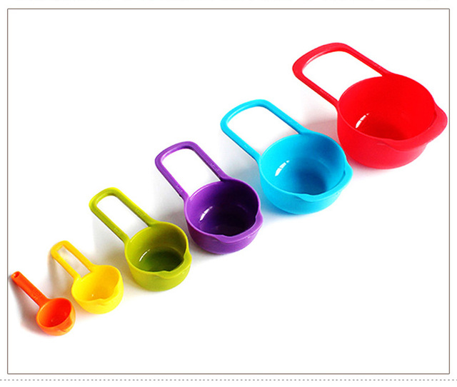 Zestaw 6 miarek łyżkowych Rainbow Cup - DIY narzędzia do pieczenia - plastikowe - PP - ze skalą - akcesoria kuchenne - Wianko - 2