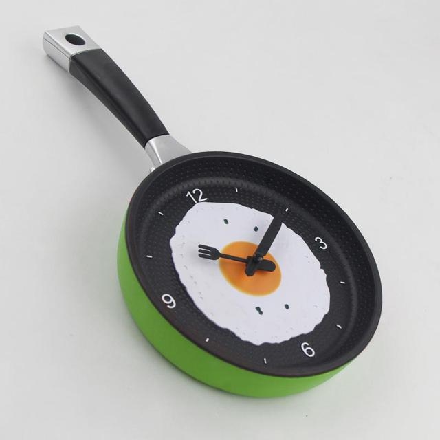 Zegar ścienny kuchnia motyw jajko patelnia prosty nowoczesny styl plastikowy cichy, ochrona środowiska - Wianko - 5