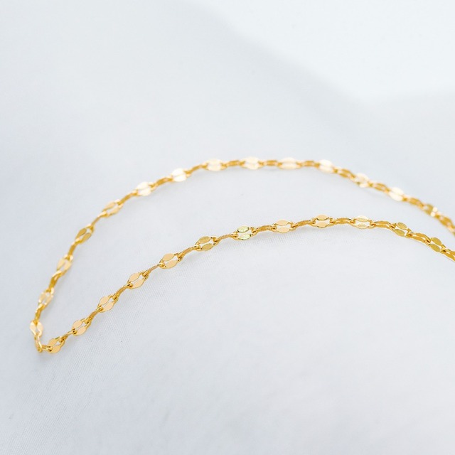 Złoty płaski kabel łańcuszkowy 1.5/2.2 mm, 18K pozłacany mosiądz, owalne połączone łańcuszki do tworzenia biżuterii DIY (nr LK-163) - Wianko - 4