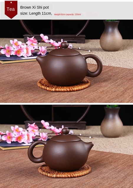 Garnek do herbaty z gliny purpurowej, mała pojemność, ręcznie wykonany - Xishi Pot Yixing Handmade - Wianko - 3