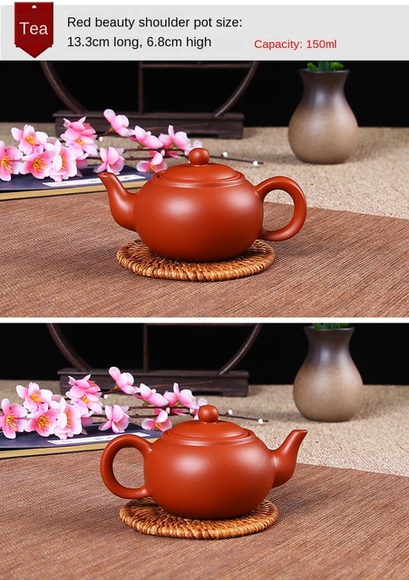 Garnek do herbaty z gliny purpurowej, mała pojemność, ręcznie wykonany - Xishi Pot Yixing Handmade - Wianko - 9