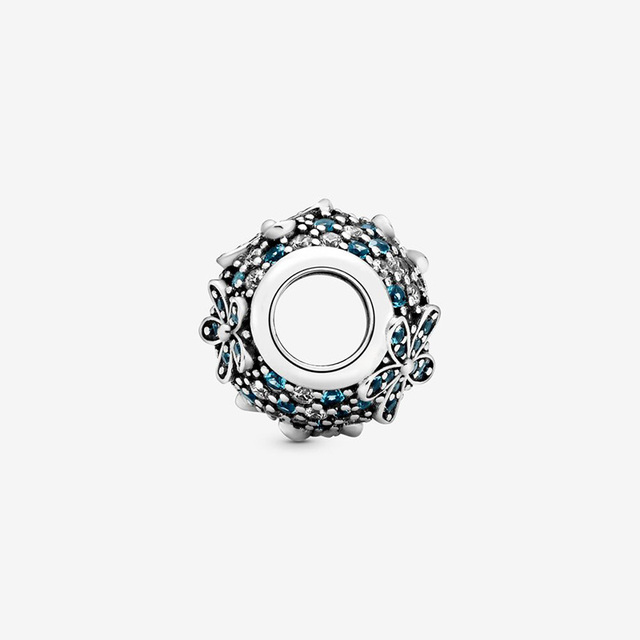 Koraliki 925 srebro Teal Pave z koralikami Daisy Flower Charms - do bransoletek Pandora - Wianko - 4