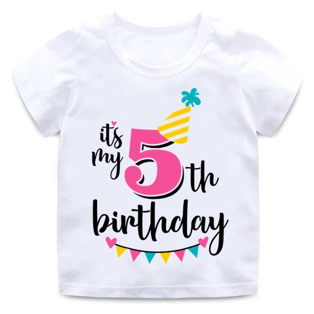 Koszulka dziewczęca z krótkim rękawem, z nadrukiem niedźwiedzia i numerem 12, 3, 4, 8, 9, idealna na urodziny - Wianko - 1