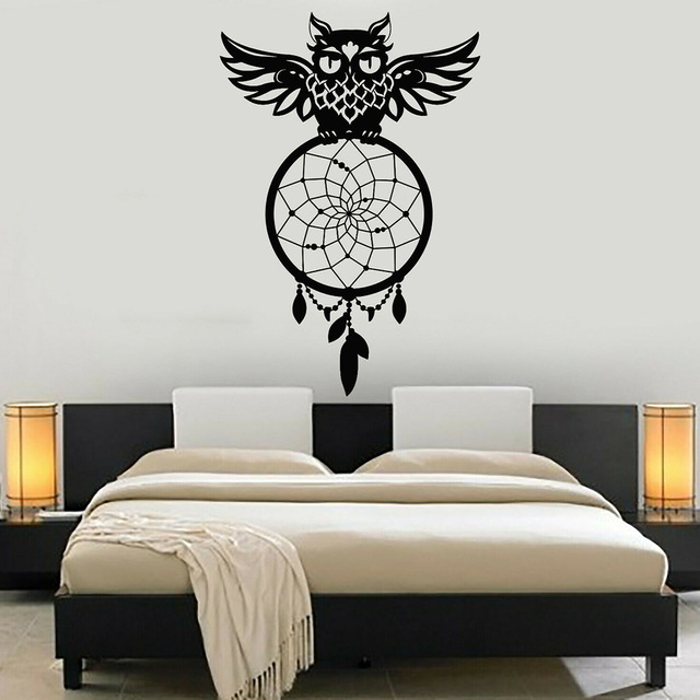 Łapacz snów na ścianę - pióra, jeden związany z dekoracją sypialni w stylu indyjskim - naklejka artystyczna do salonu biurowego - Home Decor P562 - Wianko - 1