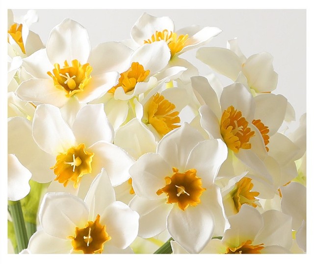Sztuczny narcyz - bukiet kwiatów dekoracyjnych do wnętrz - żonkil - prezent na Dzień Matki - Wianko - 12