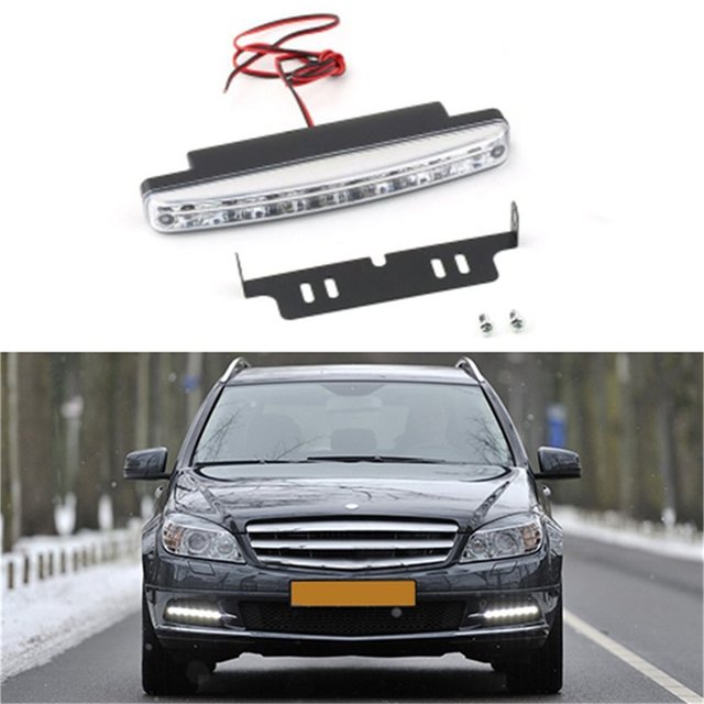 Światło do jazdy dziennej samochodowe LED 12V 8Led białe wodoodporne lampy przeciwmgielne Car Styling - Wianko - 2