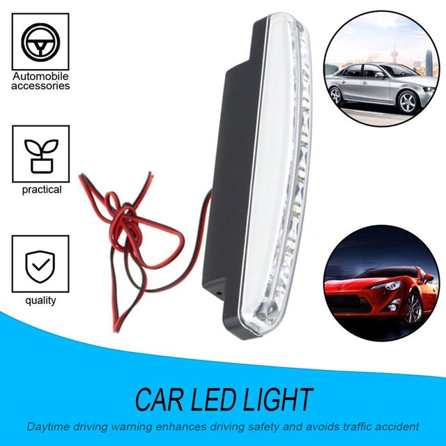 Światło do jazdy dziennej samochodowe LED 12V 8Led białe wodoodporne lampy przeciwmgielne Car Styling - Wianko - 5