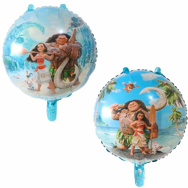 10 sztuk 18 calowy okrągły balon foliowy Cartoon Moana Ocean - słodka księżniczka do dekoracji przyjęcia urodzinowego dla dzieci - Wianko - 2