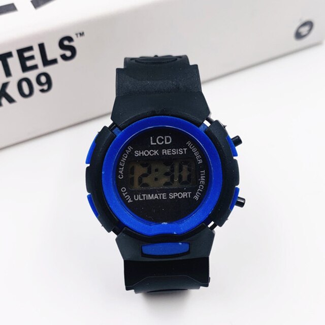 Dziecięce wodoodporne zegarki elektroniczne czarny kolor cyfrowe sportowe koło - Wianko - 5