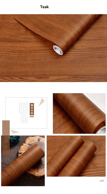 Drewniany pasek czarnej PVC tapety samoprzylepne w rolkach - dekoracyjne naklejki do nowoczesnych mebli - Wianko - 27