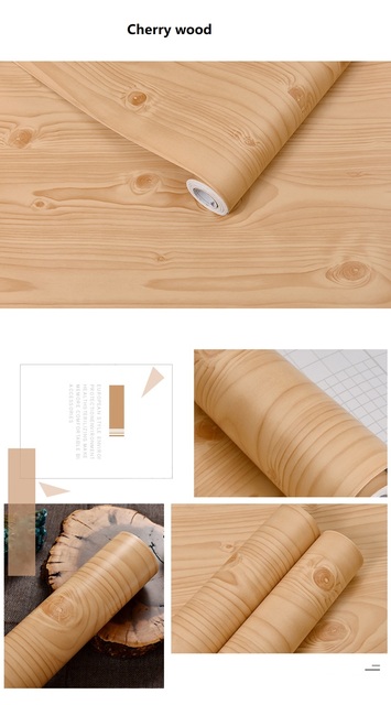 Drewniany pasek czarnej PVC tapety samoprzylepne w rolkach - dekoracyjne naklejki do nowoczesnych mebli - Wianko - 12