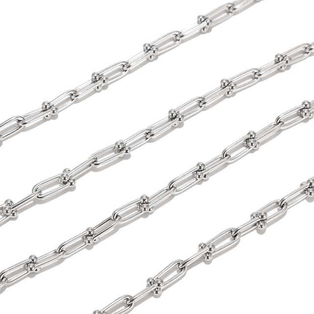 Linki łańcuchowe ze stali nierdzewnej o szerokości 5.5MM - pozłacane naszyjniki do tworzenia biżuterii - Wianko - 6
