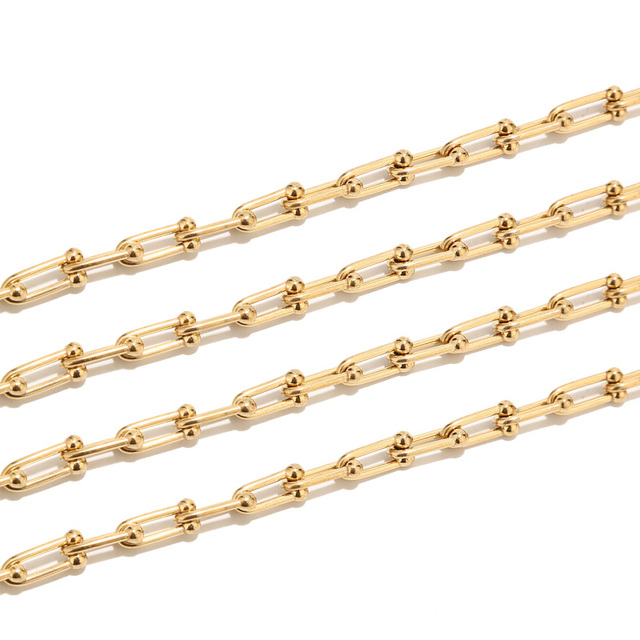 Linki łańcuchowe ze stali nierdzewnej o szerokości 5.5MM - pozłacane naszyjniki do tworzenia biżuterii - Wianko - 3