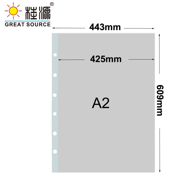 A2 Torba na prezentacje i segregator z kieszenią poli-uderzeniową i 6 otworami, Wymiary: 443 x 609 mm, zestaw 10 sztuk - Wianko - 4