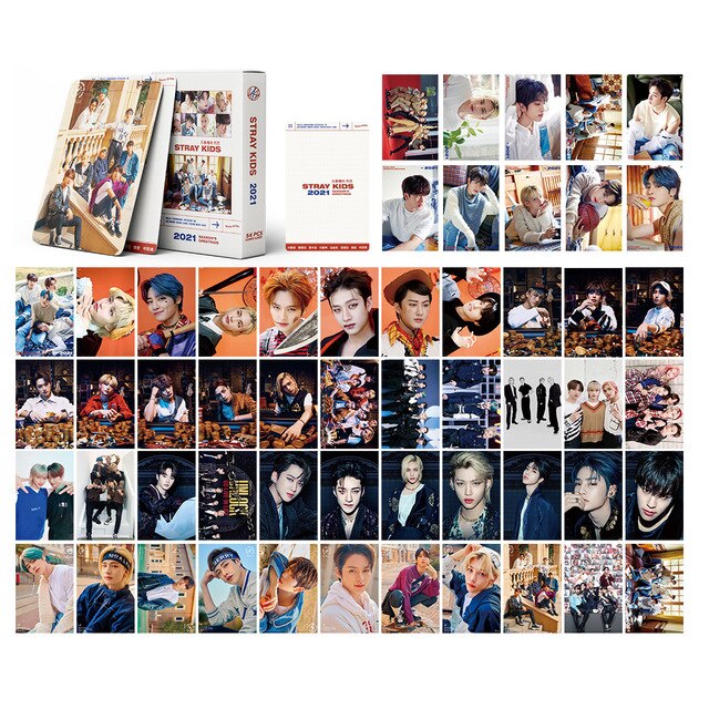 Zestaw 54 bezpańskich kart LOMO z obrazem koreańskich chłopców - Album 2021, fani Kpop, prezenty - Wianko - 3