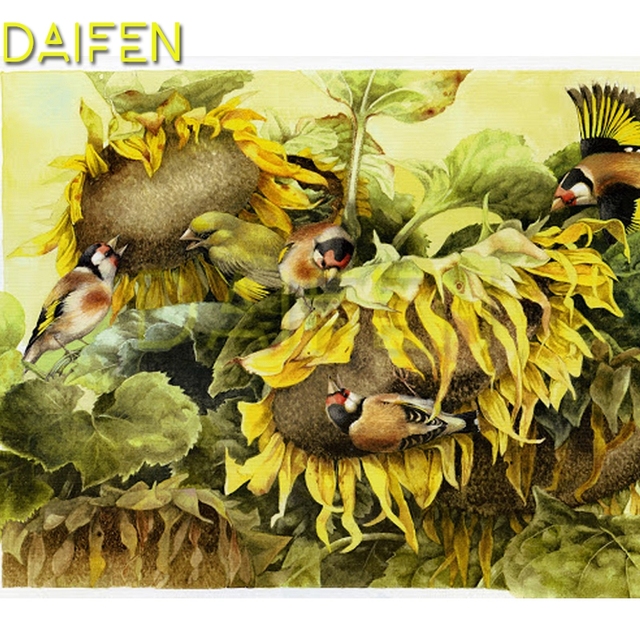 Diamentowy obraz ścieg krzyżykowy: Haft pleśniawki 5D DIY z obrazem papugi - diamentowe mozaiki kwiatów i słoneczników - Wianko - 1