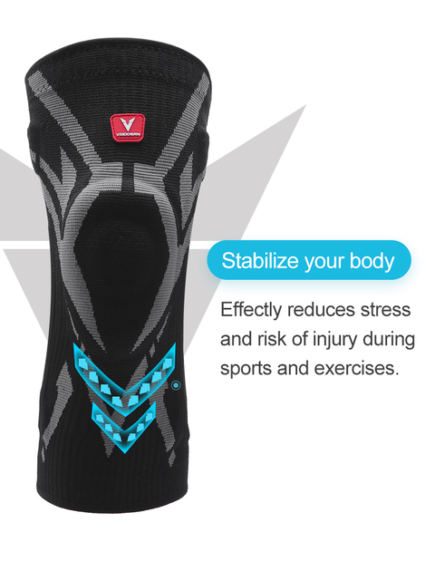 Gimnastyczne Veidoorn 1/2PC - Ochraniacze na kolana z TPE sprężyny - Kompresja, wsparcie kolana - Fitness, koszykówka, siatkówka - Ochrona i zabezpieczenie - Wianko - 7