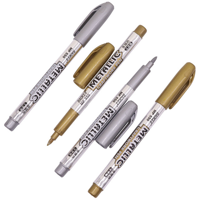 Marker z farbą do tablic – złoto i srebro, pióro technologia 1.5 mm - Wianko - 7