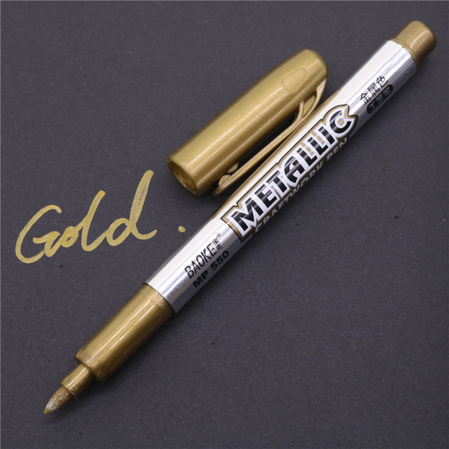 Marker z farbą do tablic – złoto i srebro, pióro technologia 1.5 mm - Wianko - 6