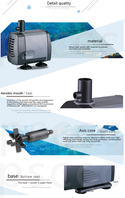 Pompa głębinowa do wody akwariowej, cicha i regulowana - filtr stawu rybnego i cyrkulacja - Wianko - 5