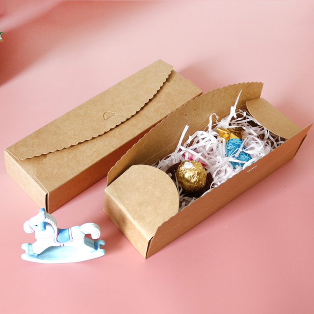 Pudełka na prezenty - 10 sztuk, 4 kolory, prostokątne, papier pakowy, biały, czarny, czerwony, czekoladowy - idealne do pakowania słodyczy, deserów i makaroników - Party Treat Box - Wianko - 3