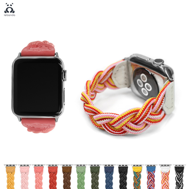 Lebanda - Tkany pasek nylonowy do zegarka Apple Series 7-2 - Klasyczny design iWatch - Kolorowy - Wianko - 1