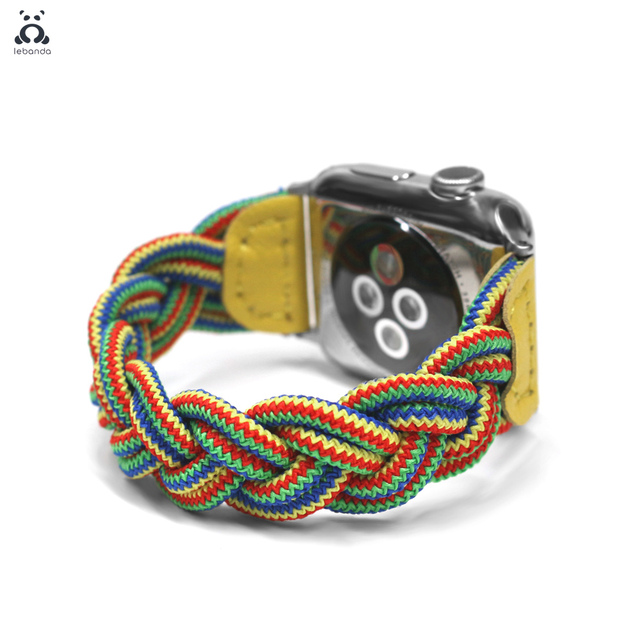 Lebanda - Tkany pasek nylonowy do zegarka Apple Series 7-2 - Klasyczny design iWatch - Kolorowy - Wianko - 20