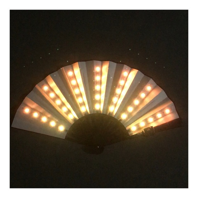 Świecący składany wentylator z kolorowymi diodami LED - idealny do imprez i tańca - Wianko - 6