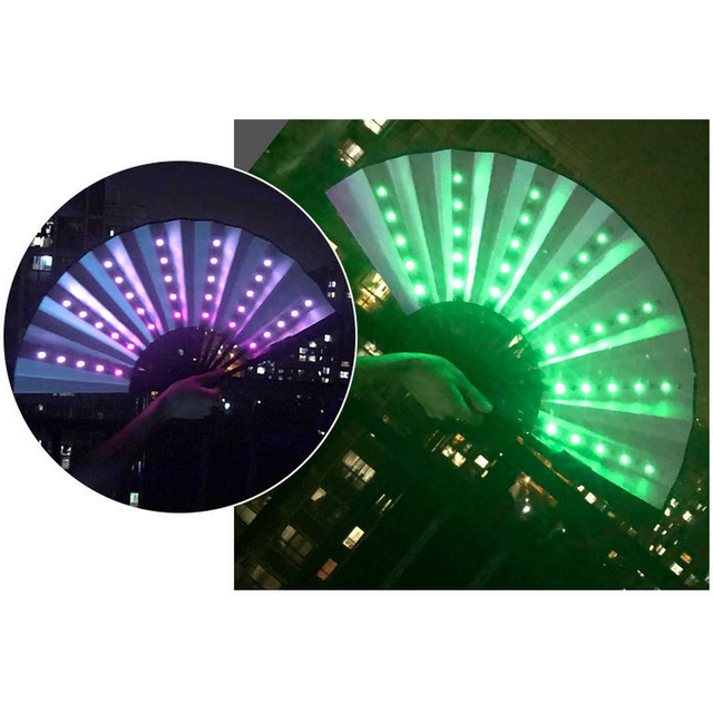 Świecący składany wentylator z kolorowymi diodami LED - idealny do imprez i tańca - Wianko - 7