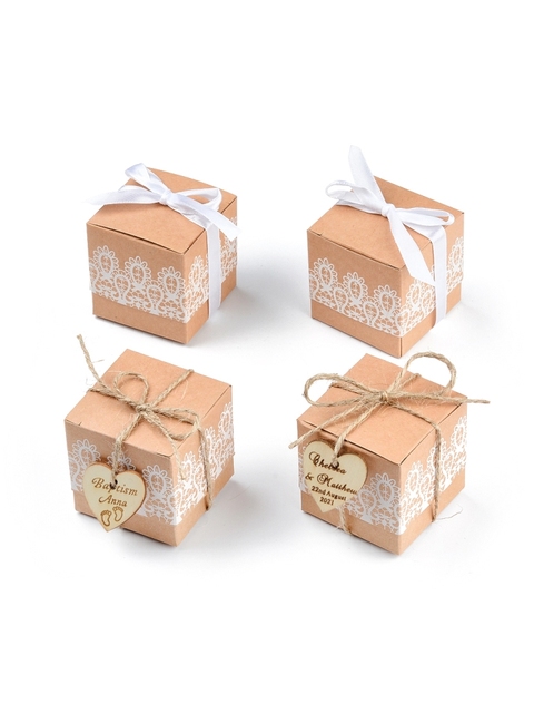 Pudełko na cukierki papierowe w różnych ilościach z personalizacją i własnym logo - idealne na ślub, urodziny, Boże Narodzenie - Wianko - 3