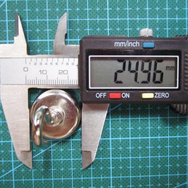Mocny magnes montażowy pionowy Dia 25mm, 22KG, N52, neodymowy, hak dołączony, magnetyczne garnki - Wianko - 5
