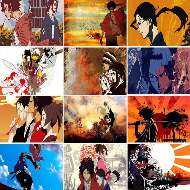 Plakat malarstwo samuraj Champloo Anime Japonia, jakość płótno, kolorowe, dziecięcy pokój, domowy obraz dekoracyjny - Wianko - 1
