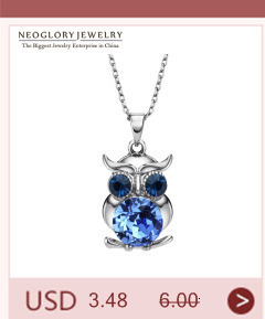 Naszyjnik Neoglory z austriackimi kryształami - sowa Maxi Boho, niebieski, długi, dla kobiet - prezenty walentynkowe, biżuteria 2020 - Wianko - 2