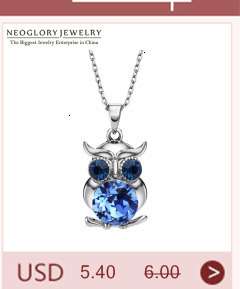 Naszyjnik Neoglory z austriackimi kryształami - sowa Maxi Boho, niebieski, długi, dla kobiet - prezenty walentynkowe, biżuteria 2020 - Wianko - 28