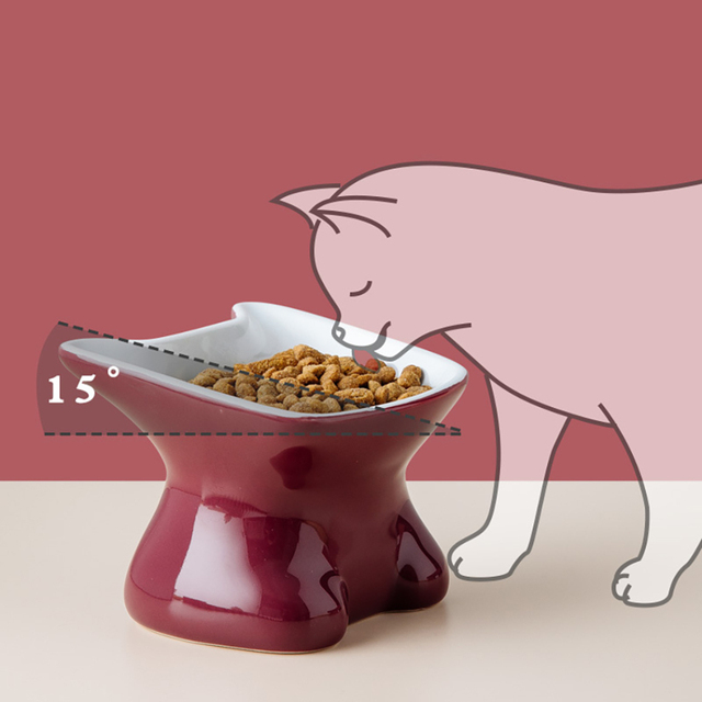 Miska ceramiczna Legendog dla szczeniąt i kotów, podwyższona, antypoślizgowa, dostarczająca wodę i karmę - Wianko - 5