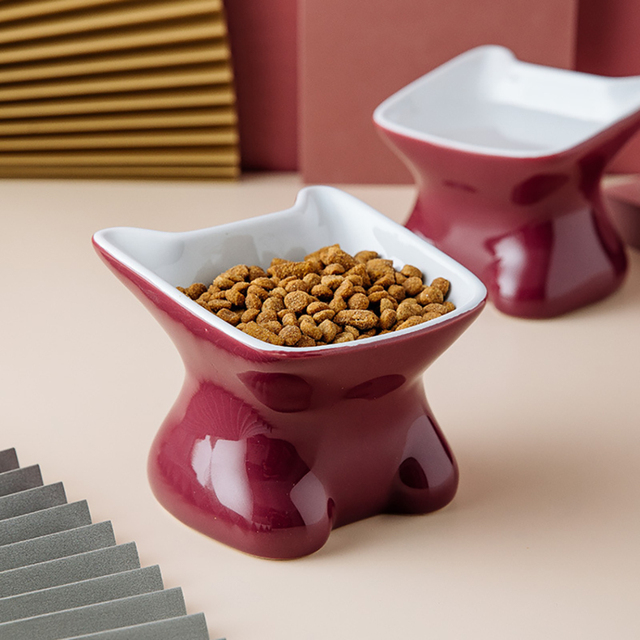 Miska ceramiczna Legendog dla szczeniąt i kotów, podwyższona, antypoślizgowa, dostarczająca wodę i karmę - Wianko - 2