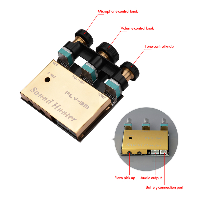 Gitara akustyczna z aktywnym systemem Dual Source Pickup i korektorem EQ Sound Hunter - Wianko - 6