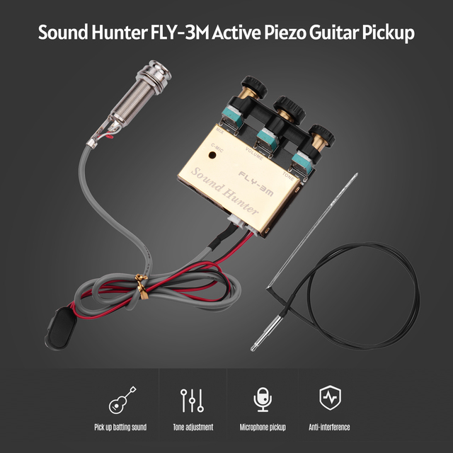 Gitara akustyczna z aktywnym systemem Dual Source Pickup i korektorem EQ Sound Hunter - Wianko - 8