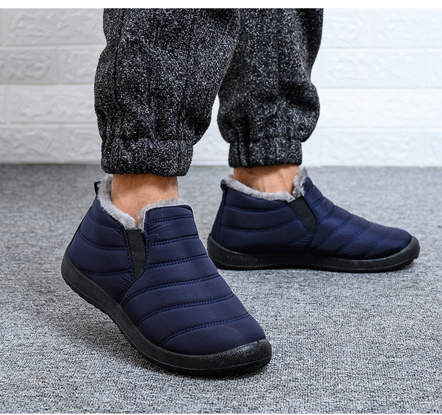 Męskie zimowe buty futrzane utrzymujące ciepło, wygodne adidasy botki - Wianko - 11